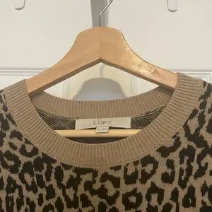 Loft leopard sweater dress hotsell